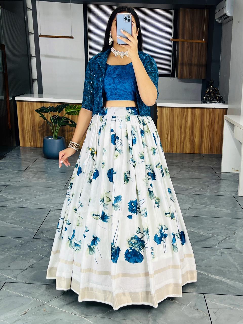 Beautiful Designer Party Wear Soft Silk Floral Print Anarkali Gown