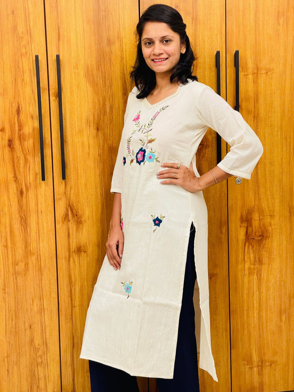 Beautiful Designer Summer Special Pure Khadi Cotton Kurti With Pent