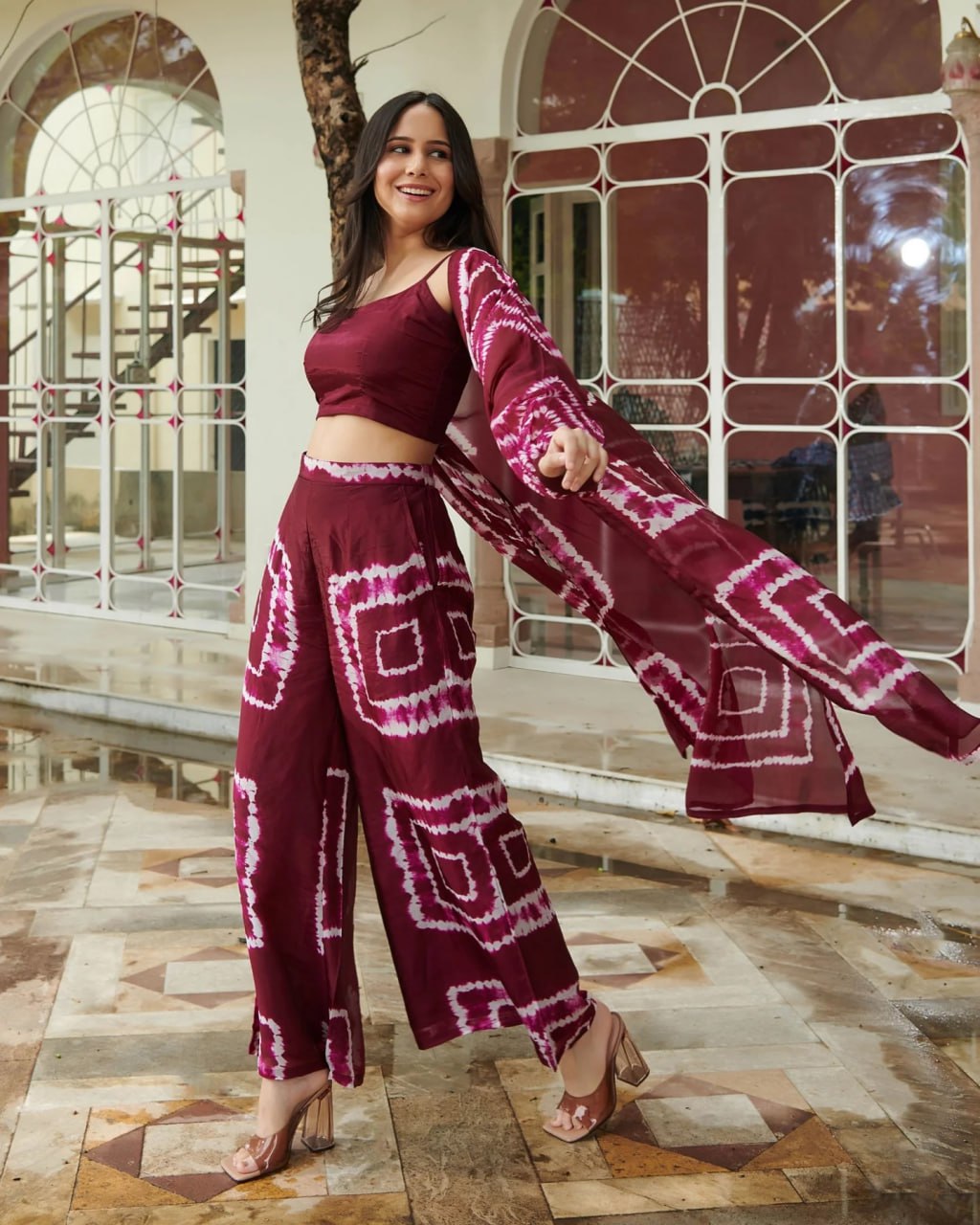 Beautiful Designer Top Pant and Jecekt 3 Piece Co Ord Set