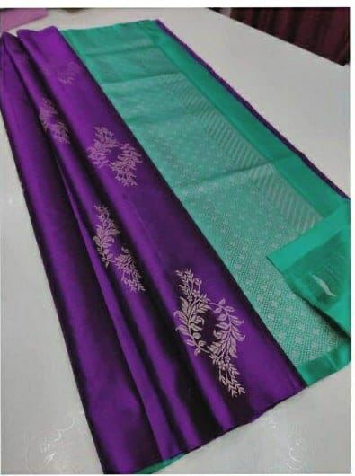 Beauteous Purple Soft Silk Saree With Prettiest Blouse Piece