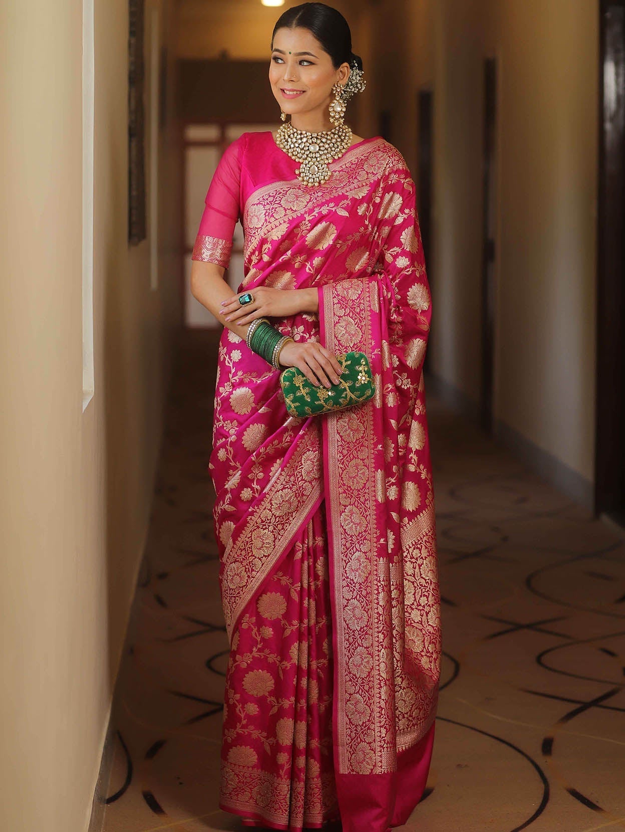 Fairytale Dark Pink Soft Silk Saree With Comely Blouse Piece