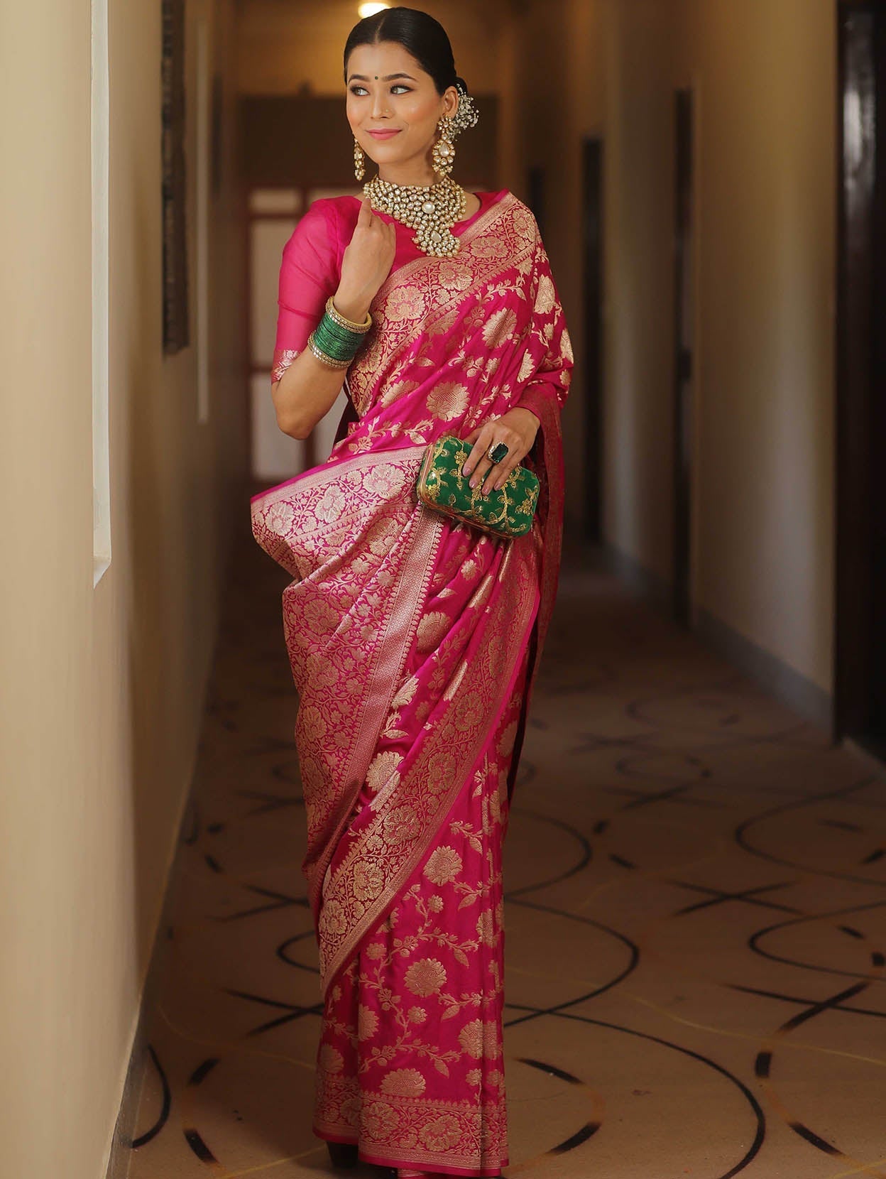 Fairytale Dark Pink Soft Silk Saree With Comely Blouse Piece