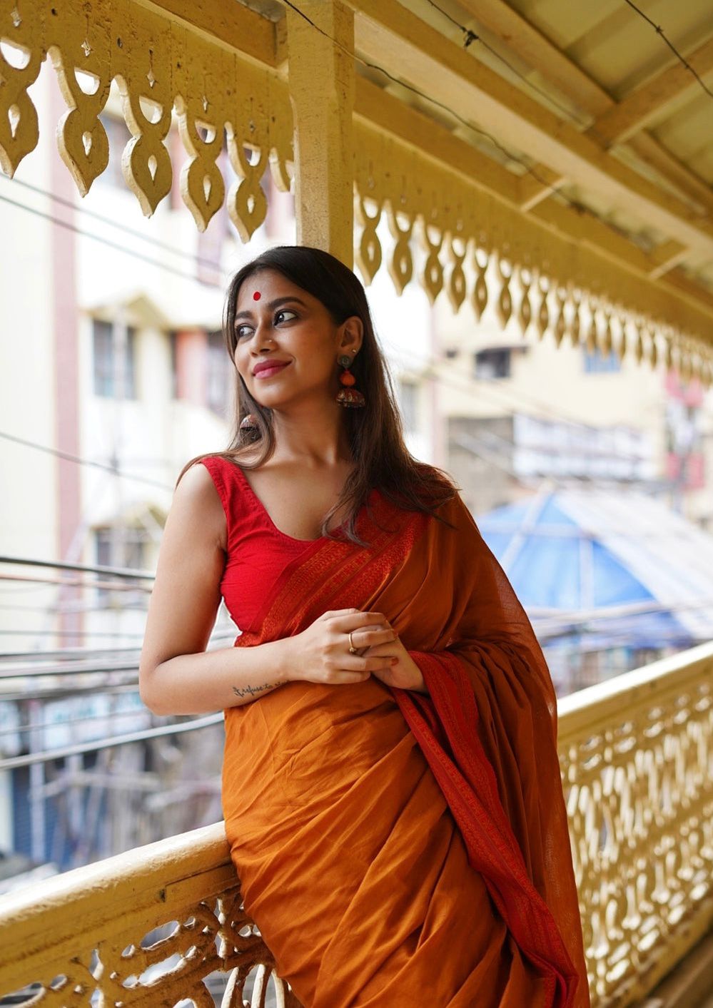 Extraordinary Yellow Cotton Silk Saree With Ethnic Blouse Piece