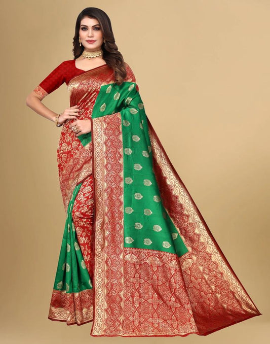 Green Jacquard Banarasi Silk Saree