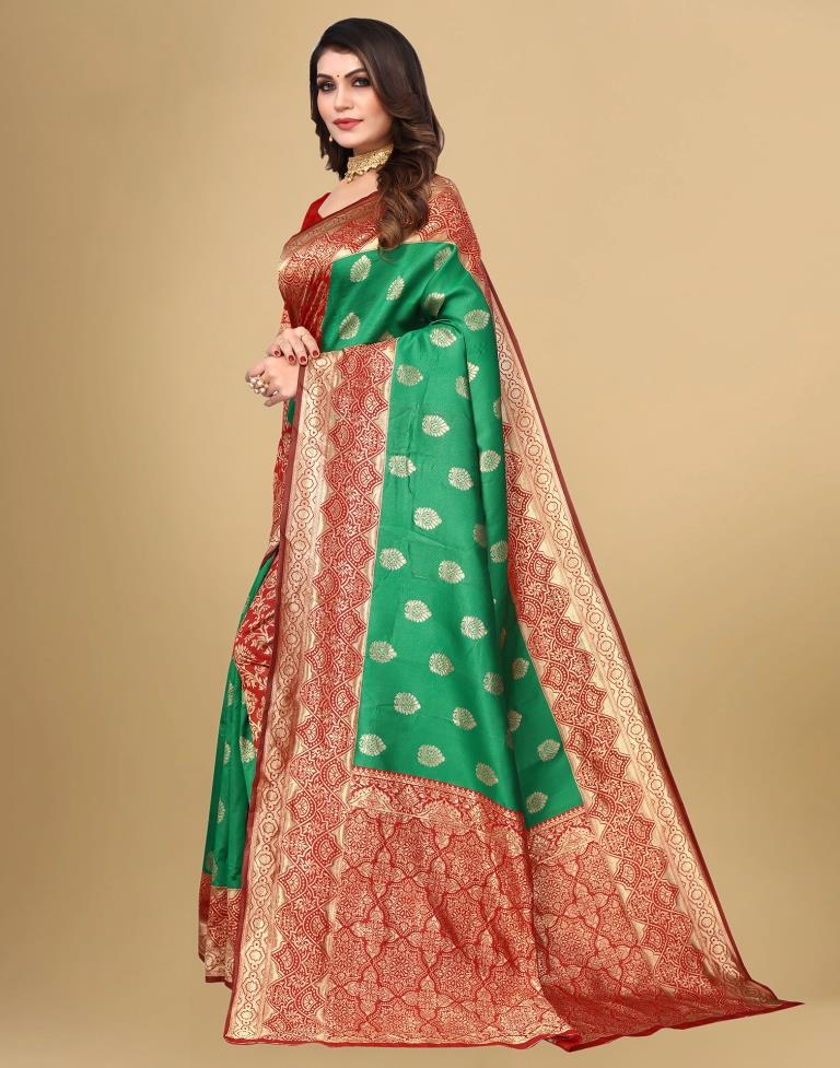 Green Jacquard Banarasi Silk Saree