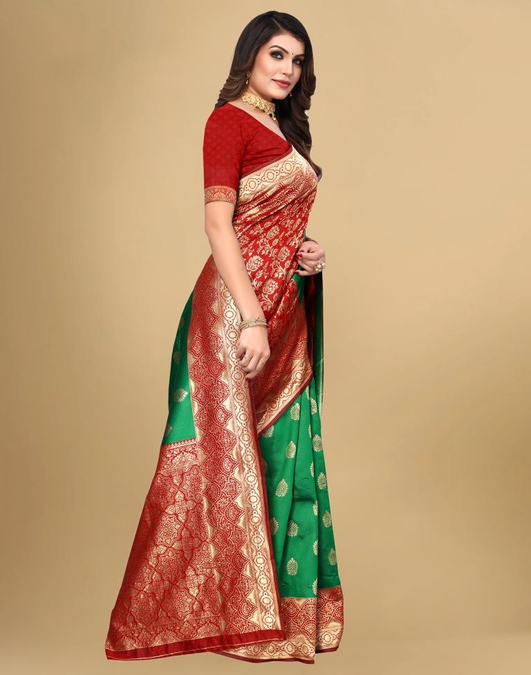 Green Jacquard Banarasi Silk Saree