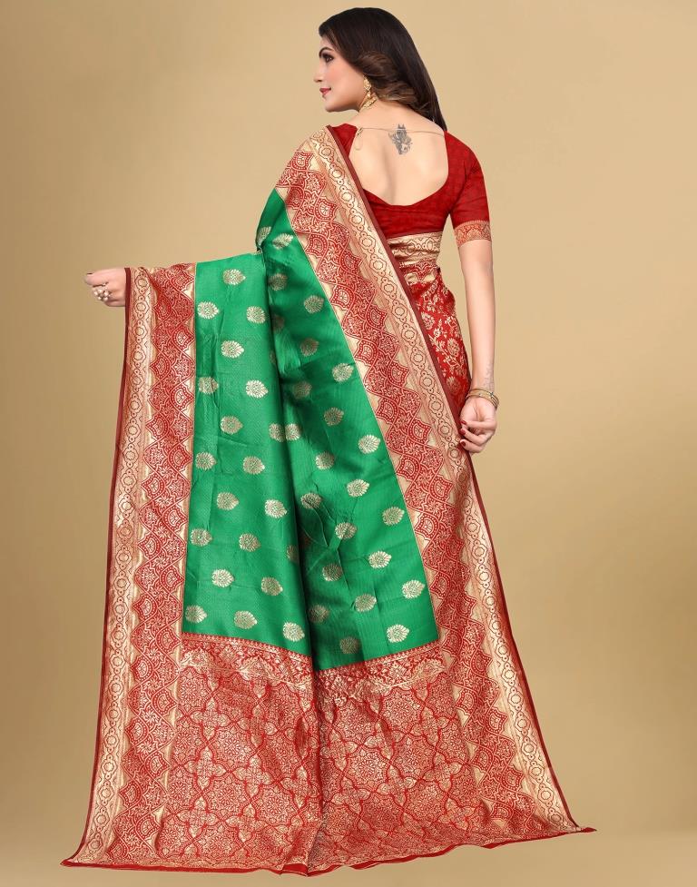 Green Jacquard Banarasi Silk Saree