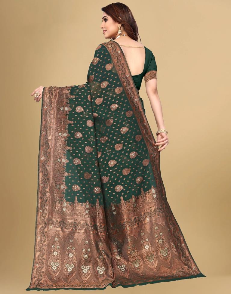 Green Jacquard Banarasi Silk Saree