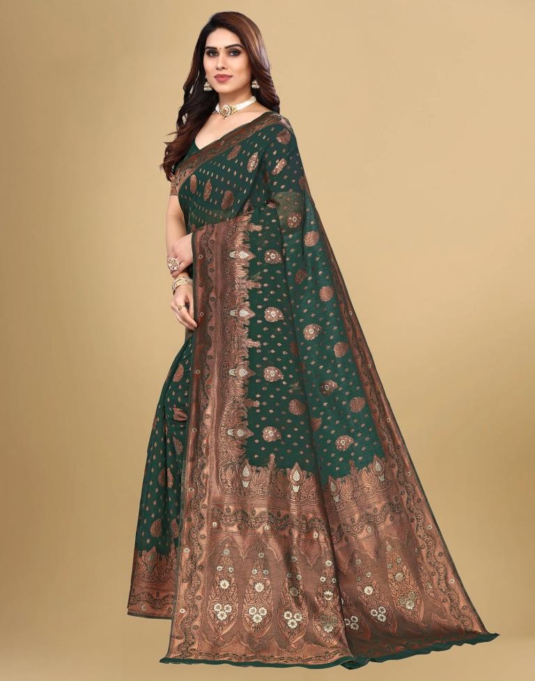 Green Jacquard Banarasi Silk Saree