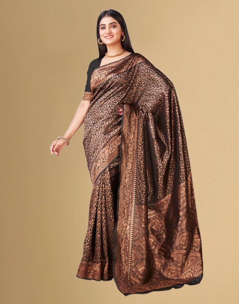 Black Jacquard Banarasi Silk Saree