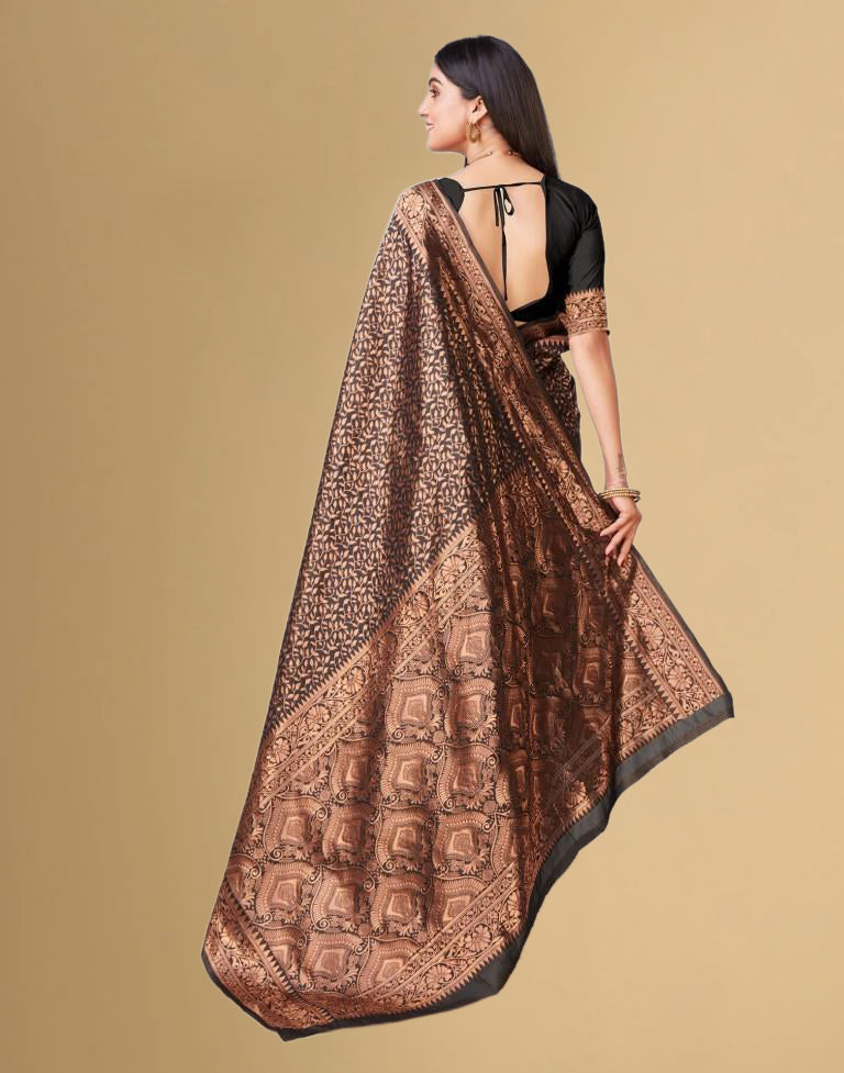 Black Jacquard Banarasi Silk Saree