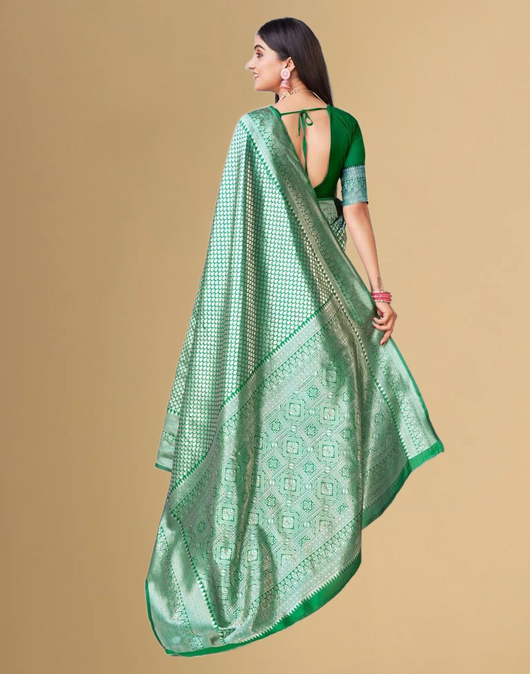 Green Jacquard Banarasi Silk Saree