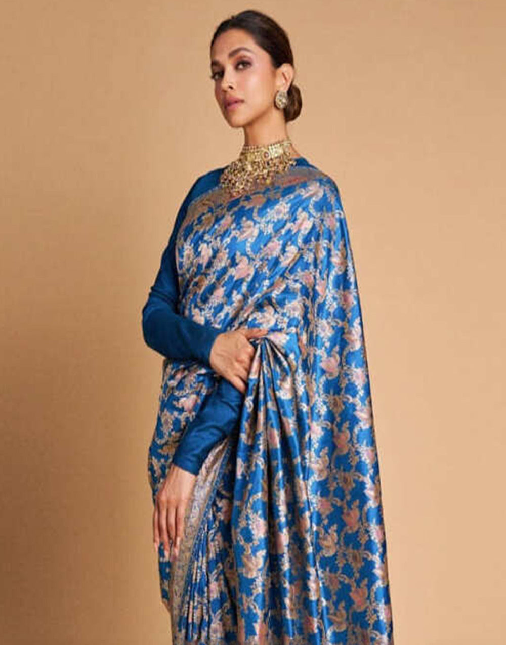 Cobalt Blue Banarasi Silk Saree With Zari Weaving Work