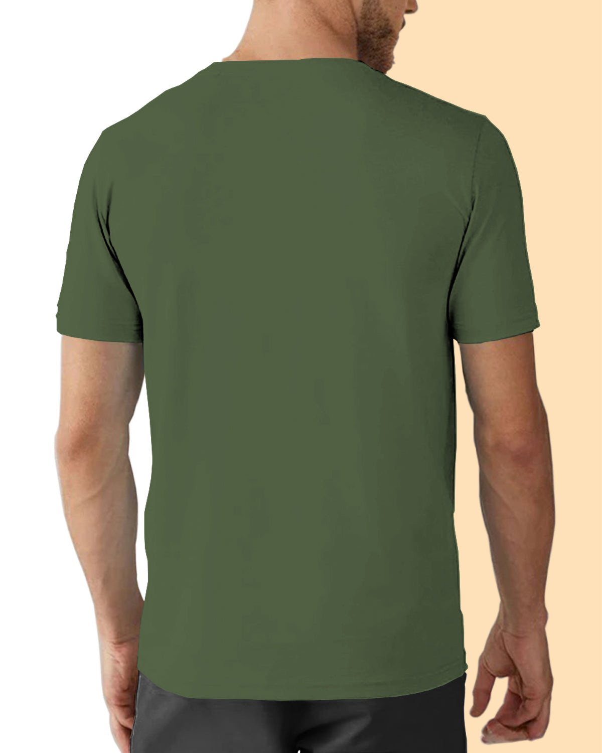 Olive Green & Grey Half Sleeve Reversible T-Shirt (Pack of 1)