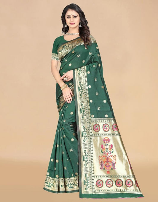 Green Paithani Silk Saree