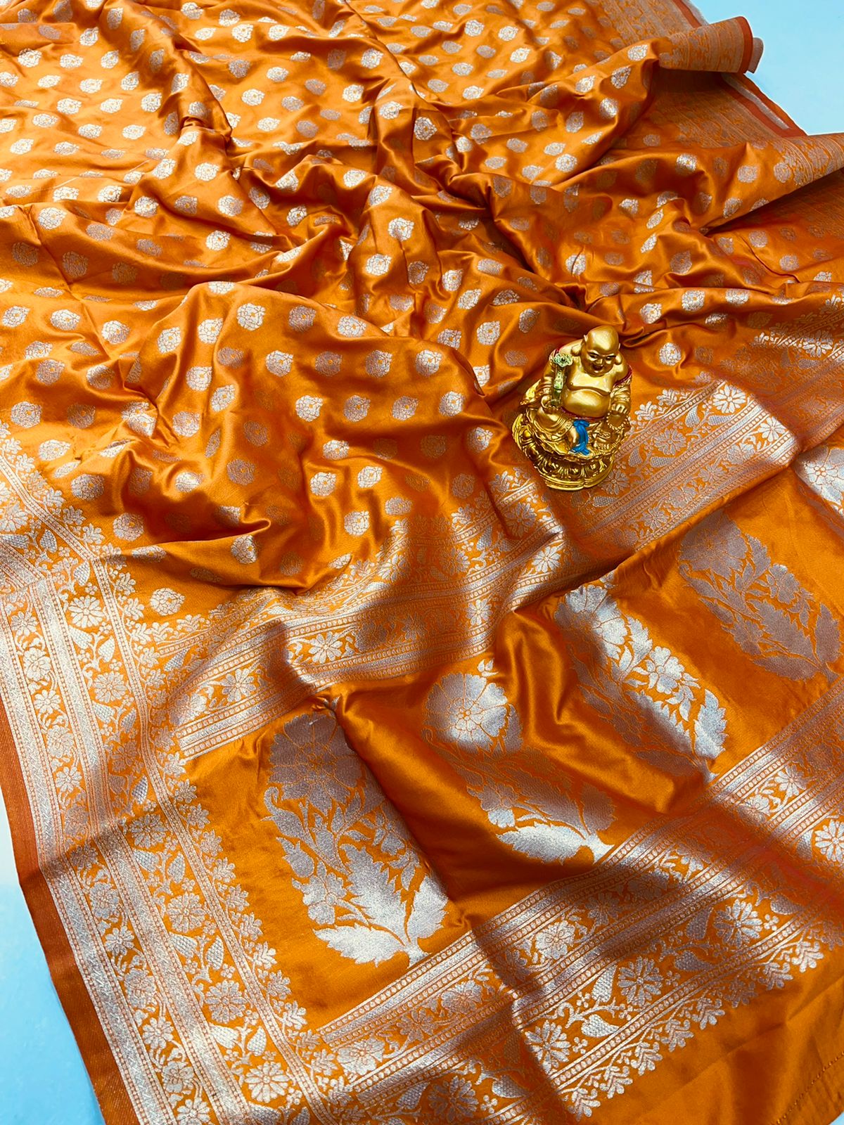 Epiphany Mustard Banarasi Silk Saree With Seraglio Blouse Piece