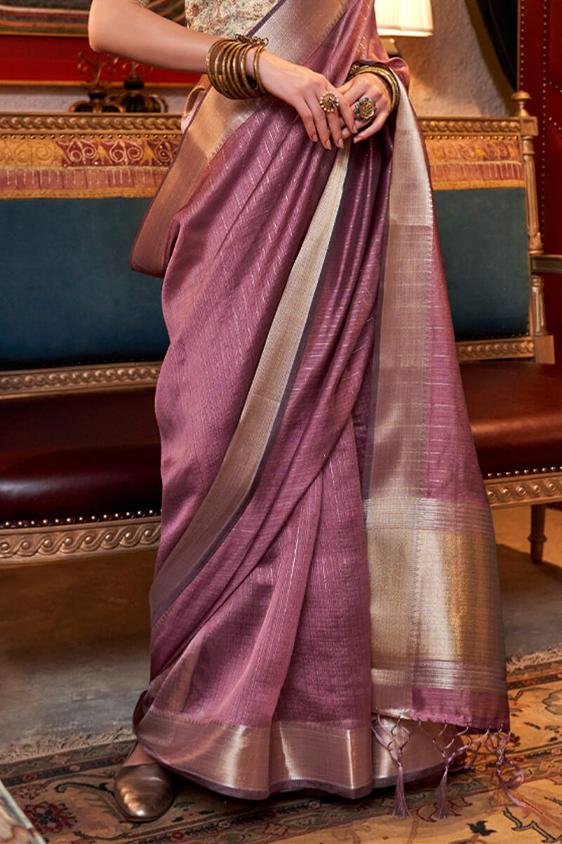 Breathtaking Pink Soft Banarasi Silk Saree With Entrancing Blouse Piece