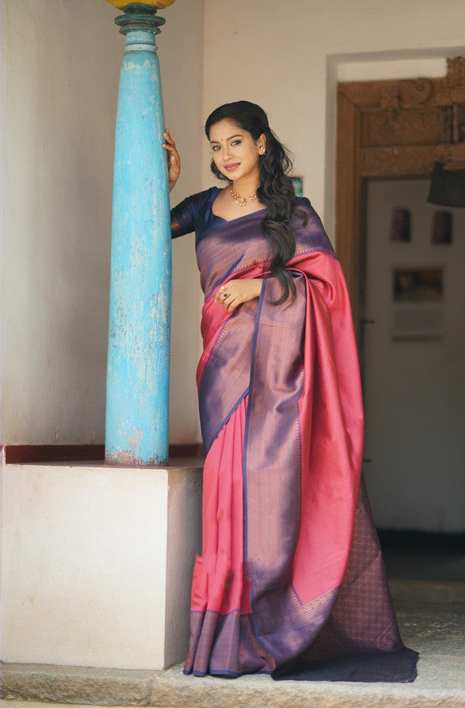 Attractive Tomato Soft Silk Saree With Capricious Blouse Piece