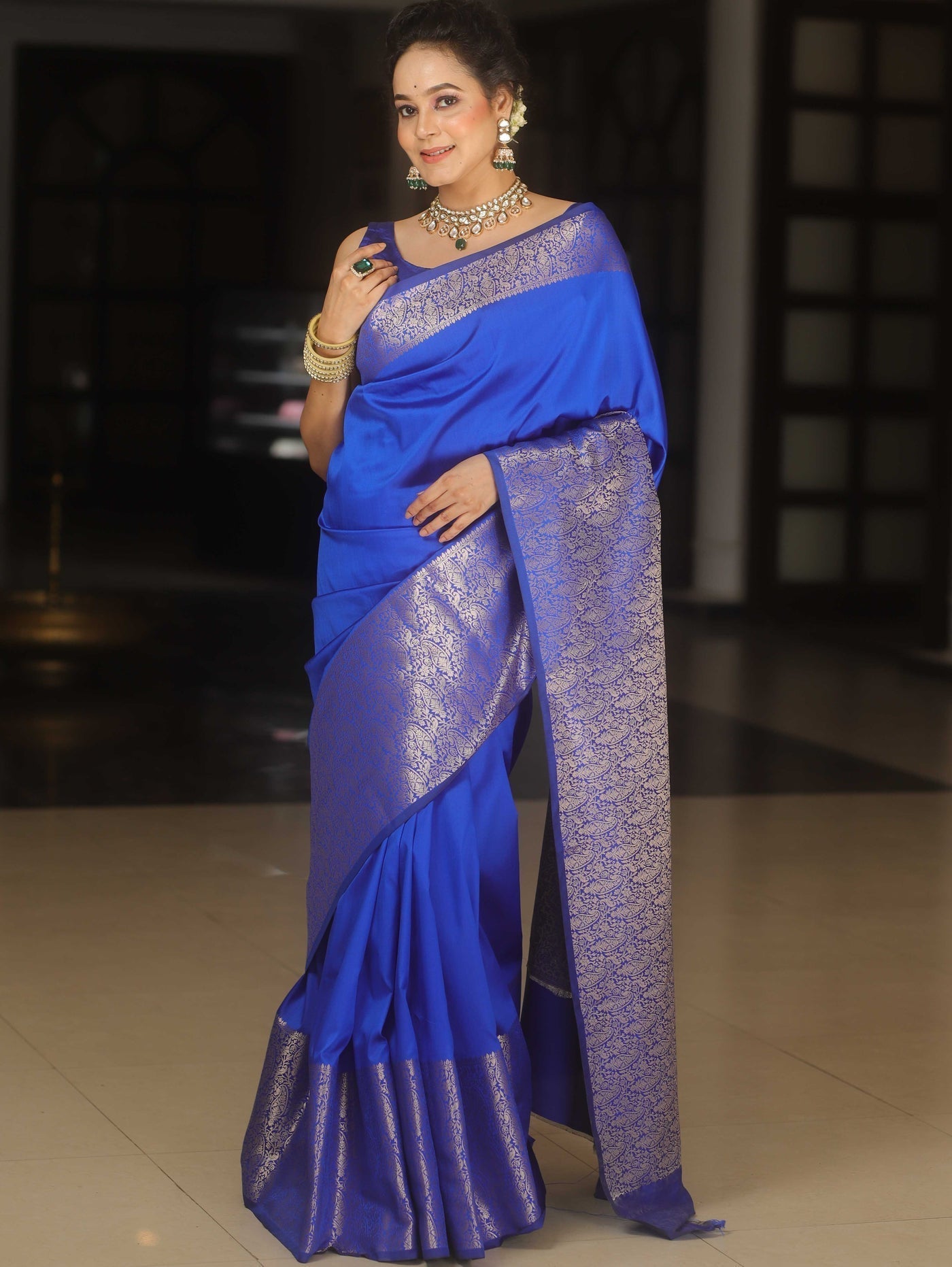 Extraordinary Royal Blue Soft Silk Saree With Amazing Blouse Piece