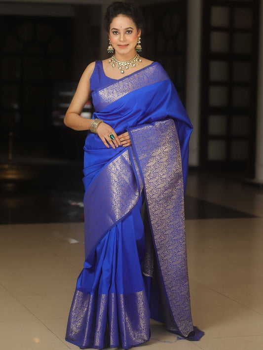 Extraordinary Royal Blue Soft Silk Saree With Amazing Blouse Piece