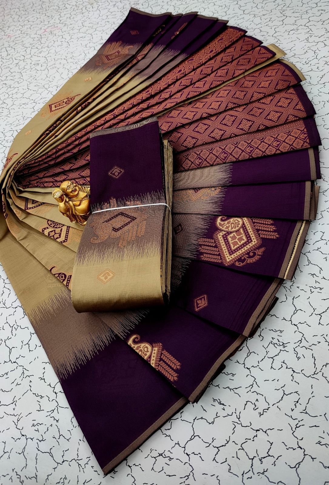 Marvellous Dark Beige Soft Banarasi Silk Saree With Alluring Blouse Piece