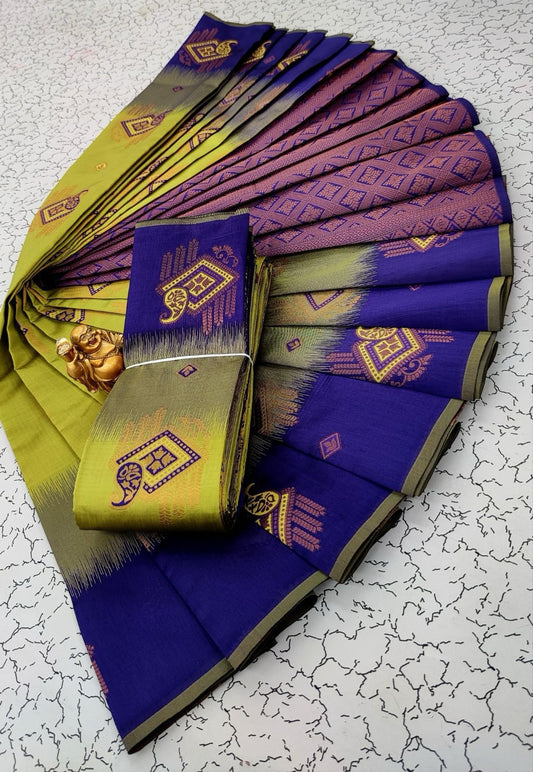 Nemesis Perrot Soft Banarasi Silk Saree With Redolent Blouse Piece