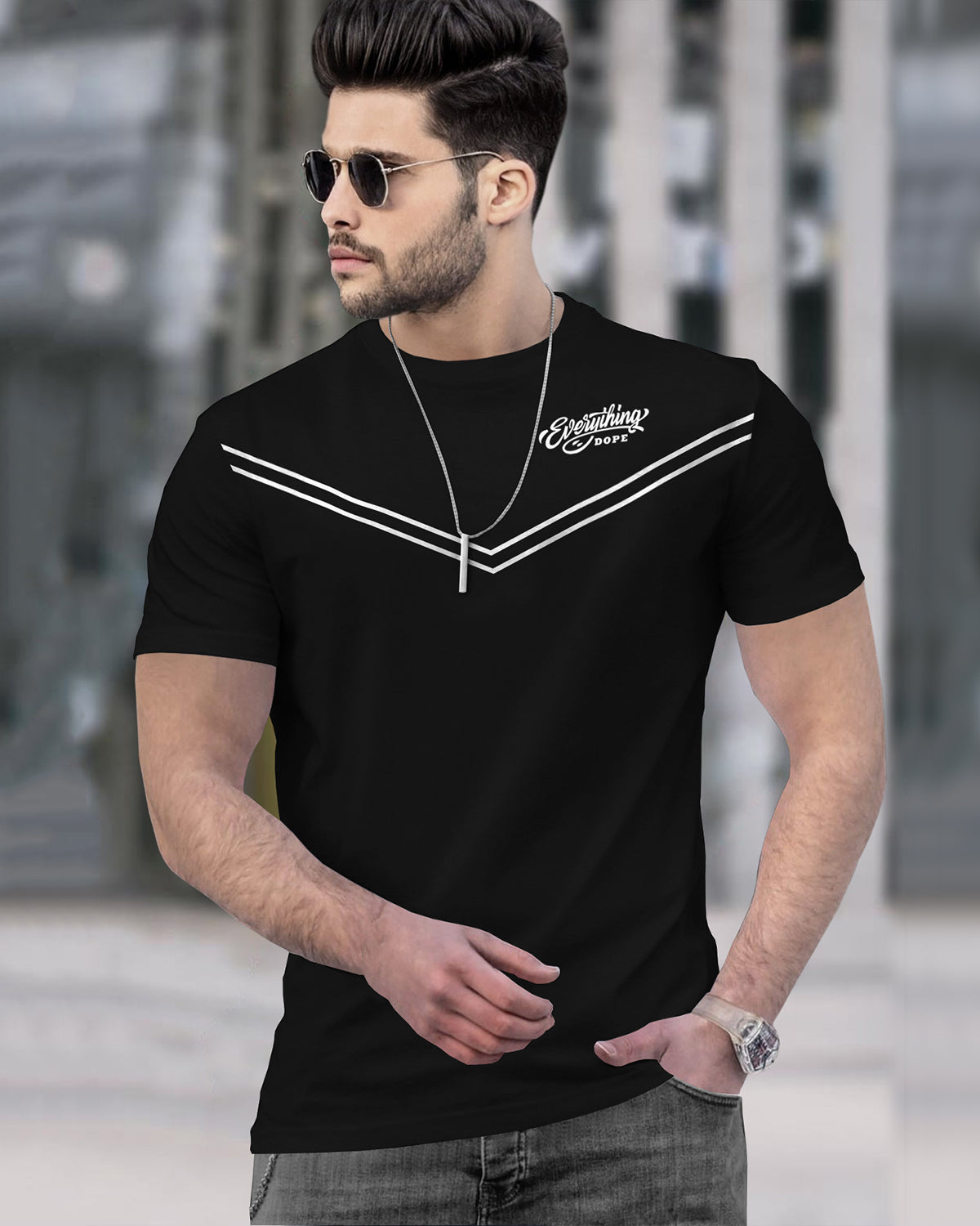 (Pack Of 1) Men Half Sleeve Round Neck Evryt Printed T-shirt / Black