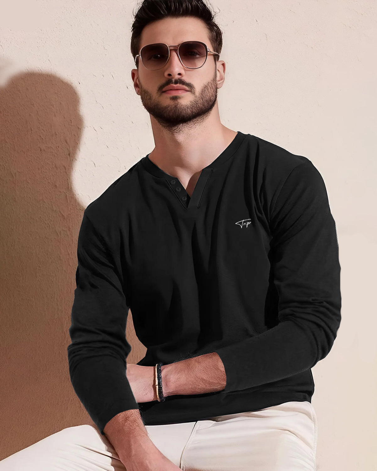 (5 Colors) Men Full Sleeve V-Neck T-Shirts