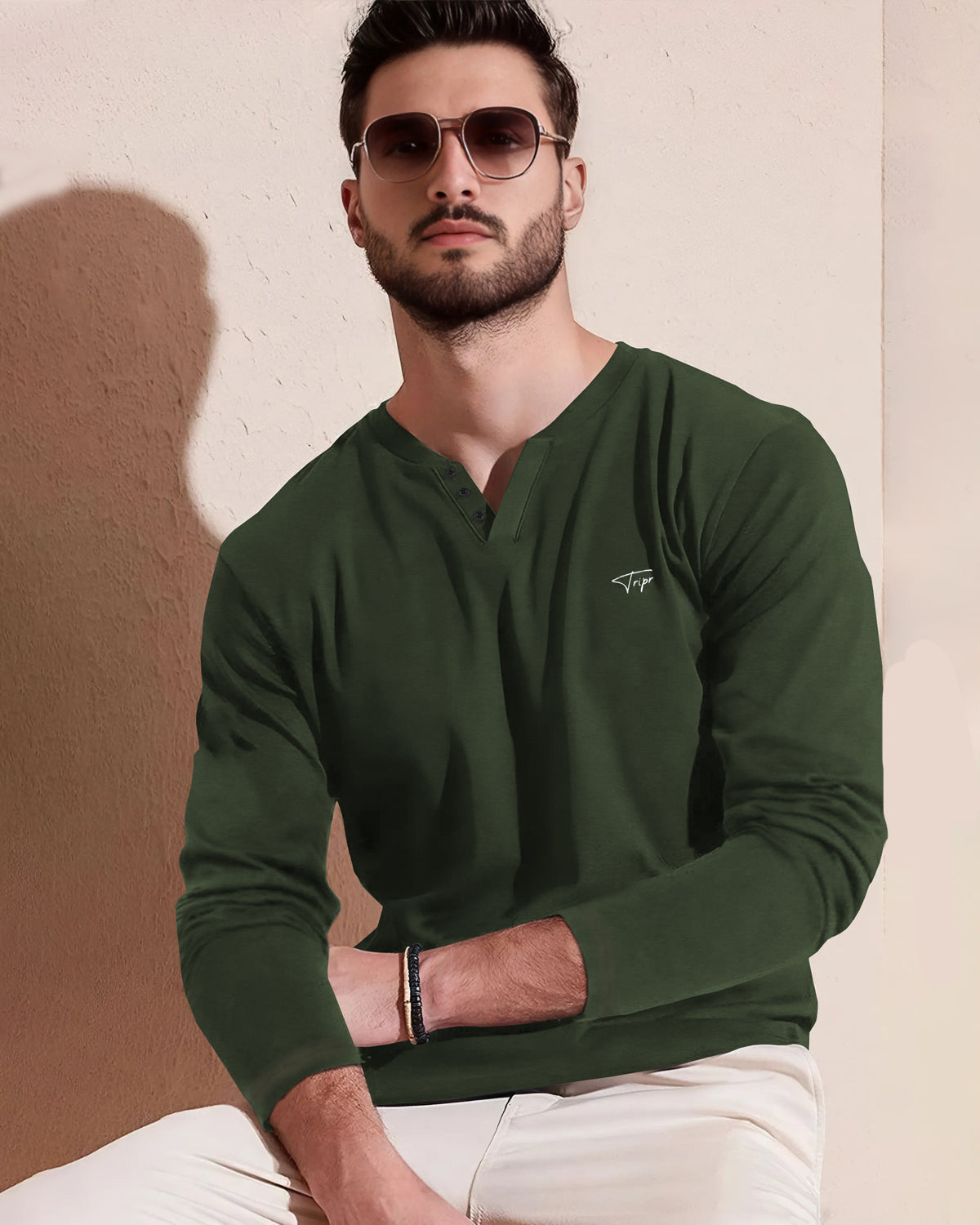 (5 Colors) Men Full Sleeve V-Neck T-Shirts