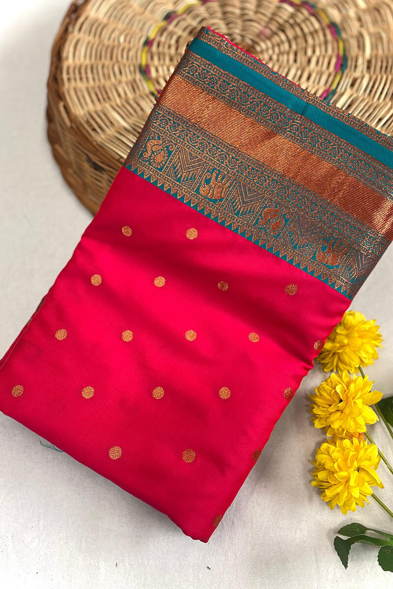 Enigmatic Dark Green Soft Banarasi Silk Saree With Panache Blouse Piece