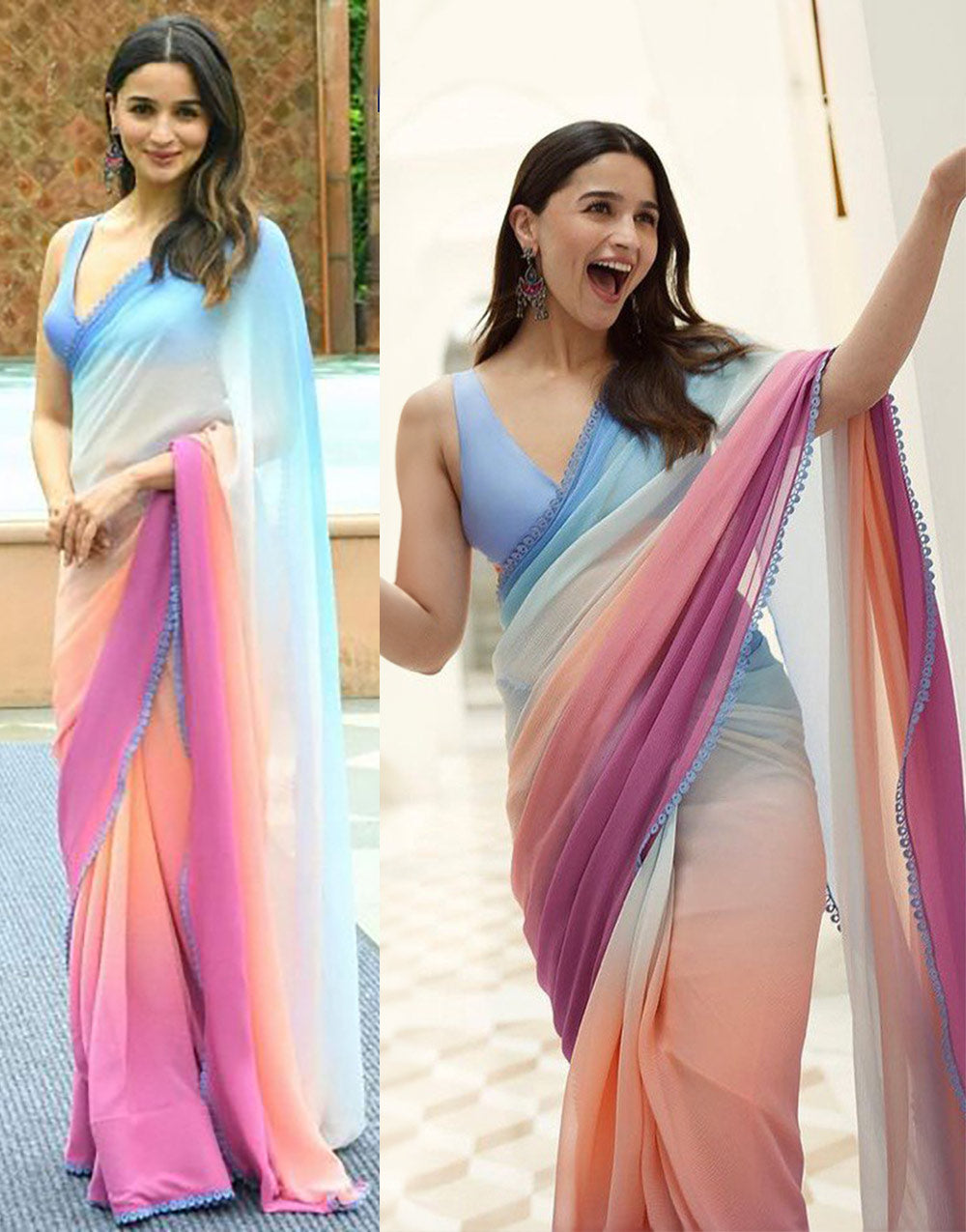 Alia Bhatt Soft Georgette Ready To Wear Saree