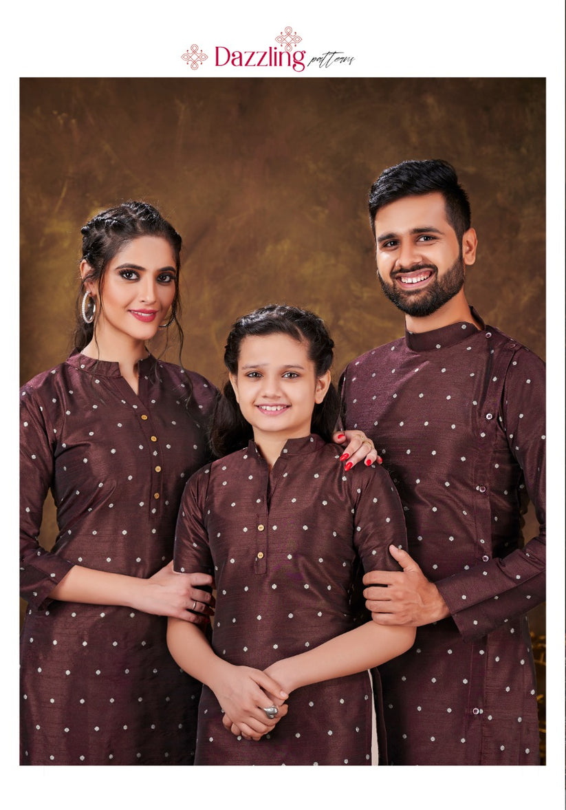 Family Combo Couple Dress Gents Ladies With Daughter Dress