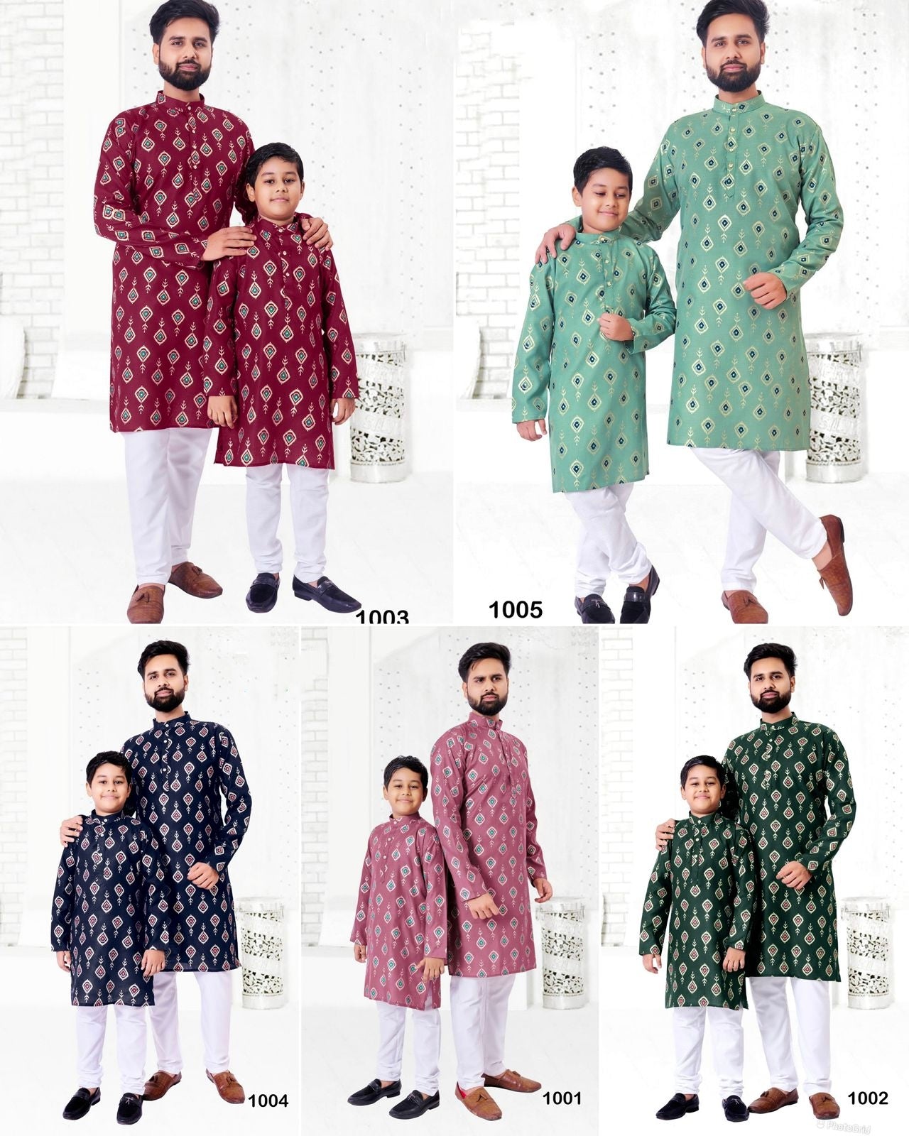 Party Wear Father and Son Combo Kurta Pyjama