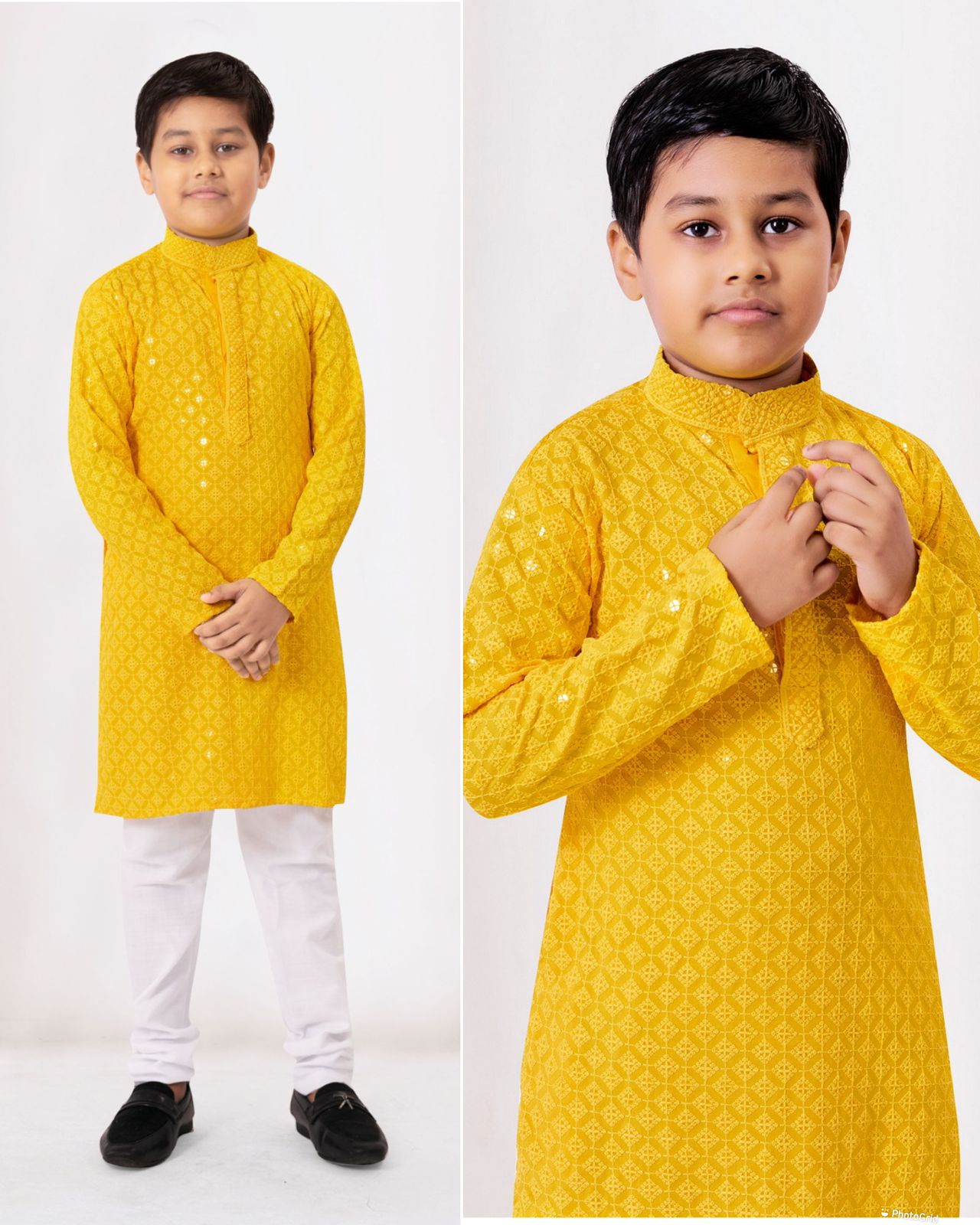 Beautiful Kids Boy Sequence Kurta Pyjama