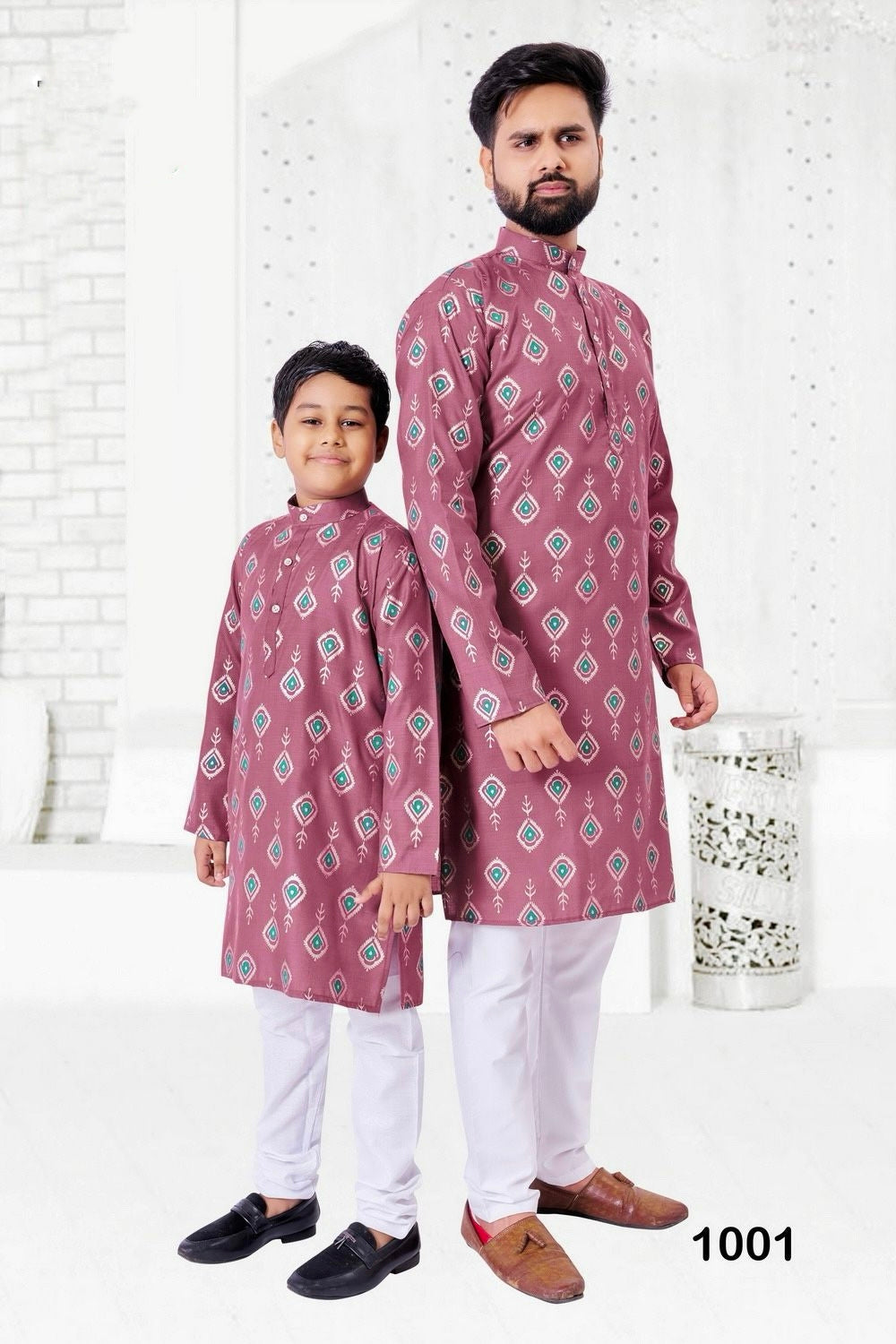 Party Wear Father and Son Combo Kurta Pyjama