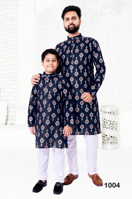 Party Wear Father and Son Combo Kurta Pyjama