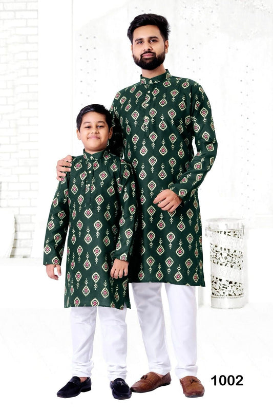 Party Wear Father and Son Combo Kurta Pyjama