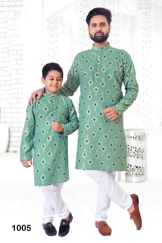 Party Wear Father and Son Combo Kurta Pyjama