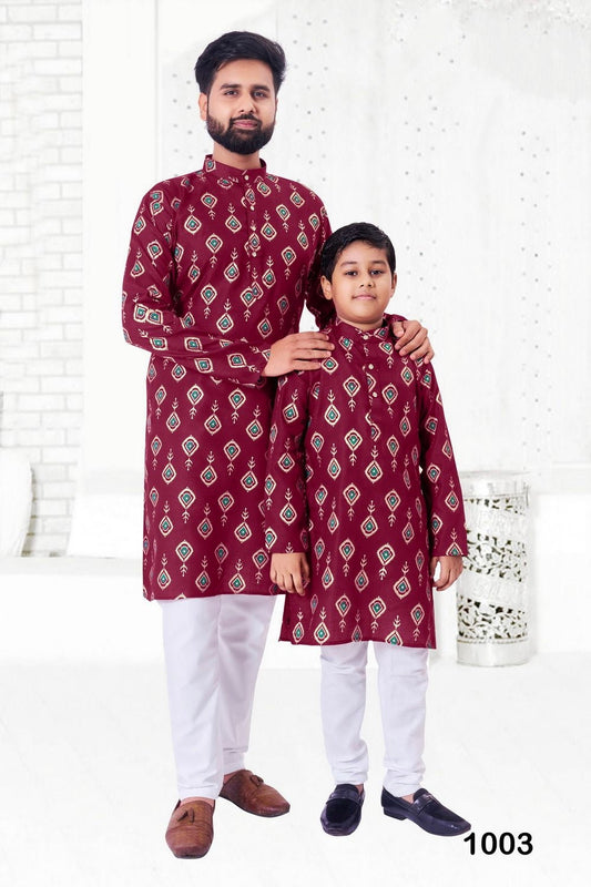 Party Wear Father and Son Combo Kurta Pyjama