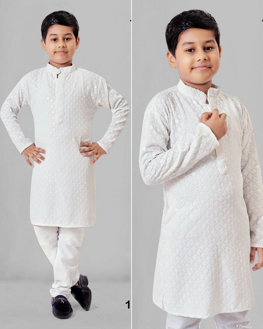 Beautiful Kids Boy Sequence Kurta Pyjama