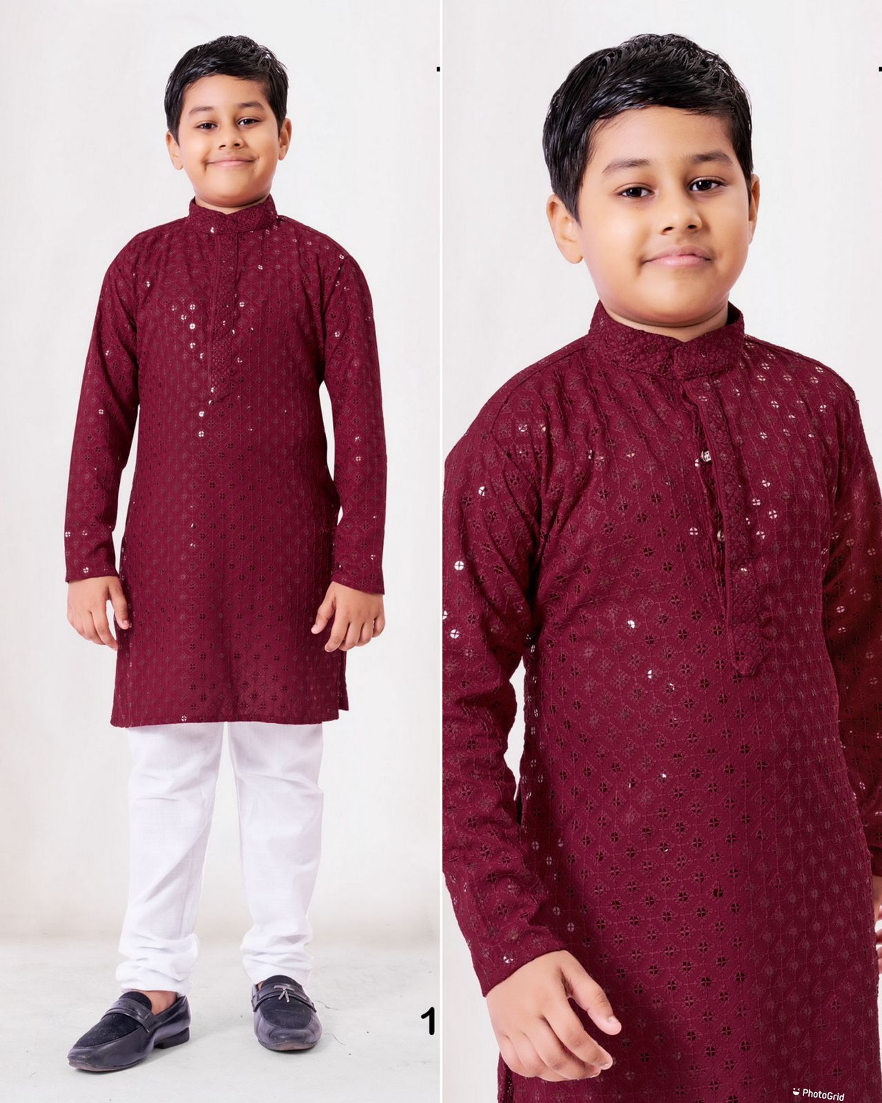 Beautiful Kids Boy Sequence Kurta Pyjama