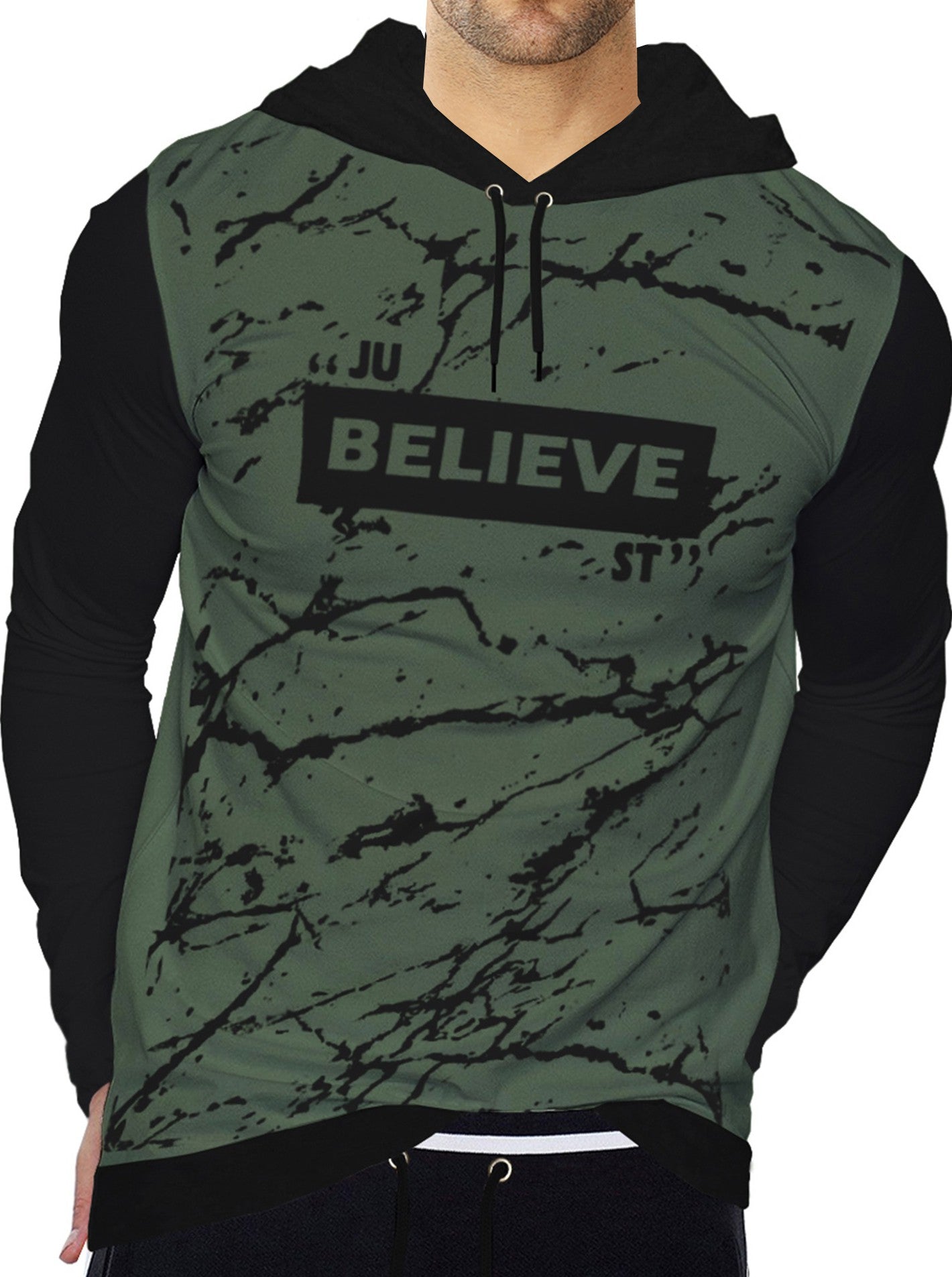 Olive Green Believe Hoodie